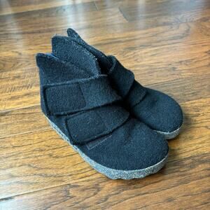 Stylish Black Ankle Booties with Velcro Straps